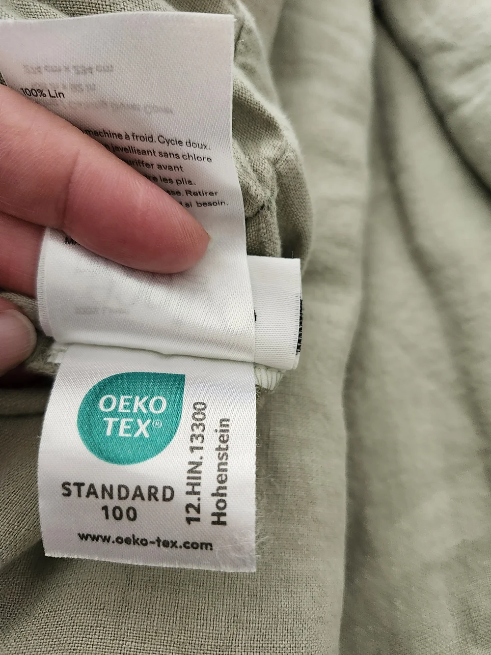 Quince European Linen Duvet Cover King/Cal King – Soft Sage / Light Olive